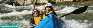 family kayaking in Ardeche